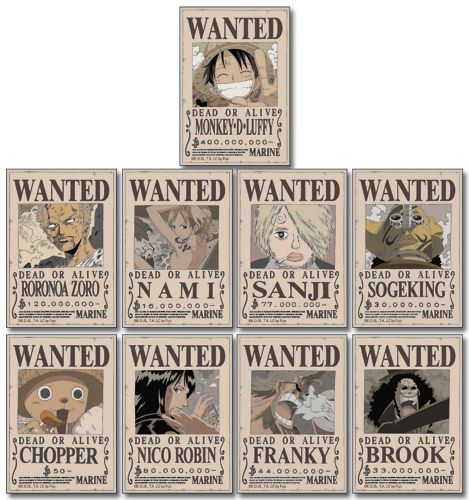 One Piece | Straw Hat Crew's Wanted Posters | Sticker Set