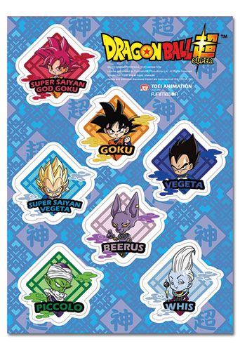 Dragon Ball Super | Main Characters (Chibi) | Diamond-Shaped Sticker Set