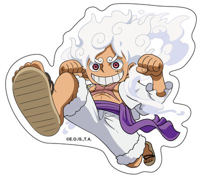 One Piece | Moneky D. Luffy/Straw Hat (Gear 5 Form) - Gum Gum Giant | Chibi Decal Sticker