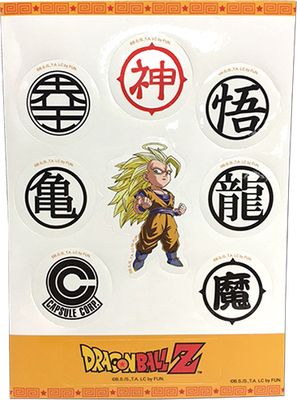 Dragon Ball Z | Goku Son (Chibi Style, Super Saiyan 3 Form) & Symbol | Sticker Set