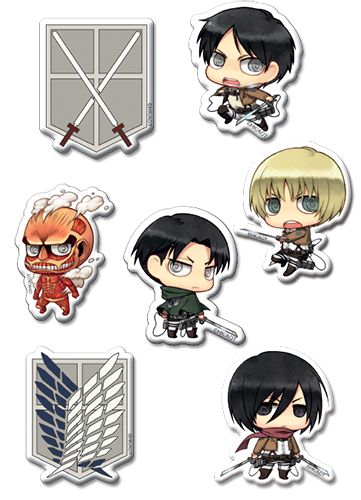 Attack On Titan | Main Characters (Chibi) | Puffy Sticker Set