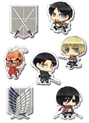 Attack On Titan | Main Characters (Chibi) | Puffy Sticker Set