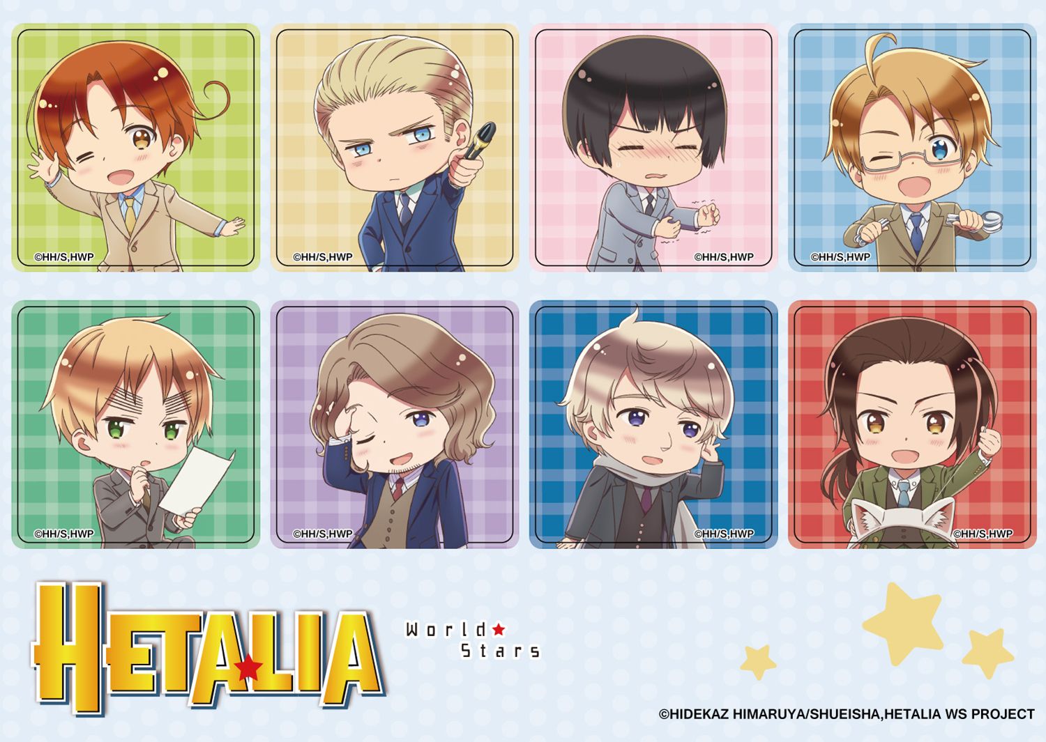 Hetalia | Character (Chibi) | Square Sticker Set