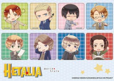 Hetalia | Character (Chibi) | Square Sticker Set