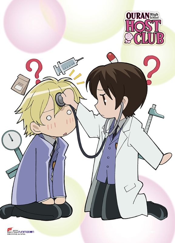Ouran Host Club | Haruhi & Tamaki (Chibis) - Playing Doctor | Wall Scroll