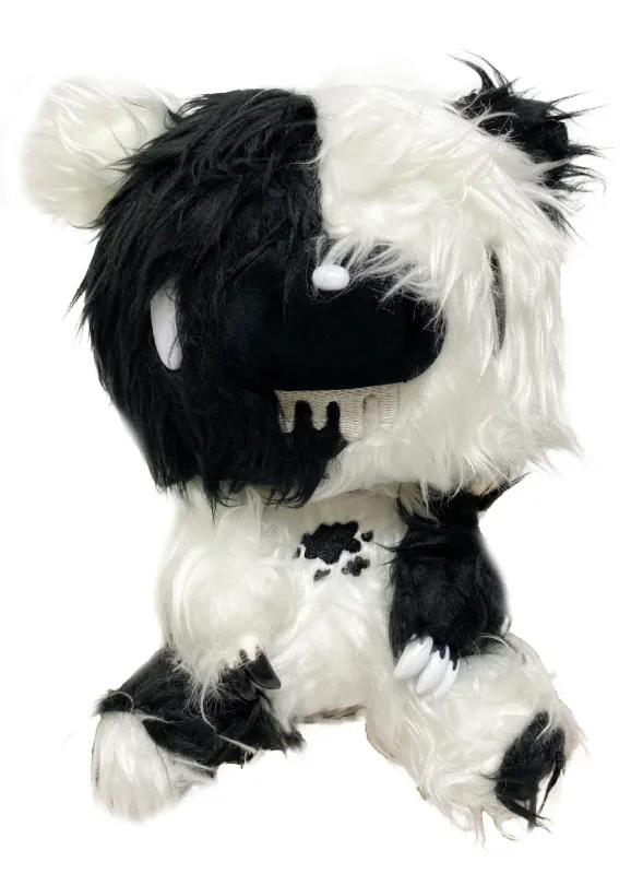 Gloomy Bear | Gloomy Bear (Black & White, Long Fur) | 7'' Sitting Plush