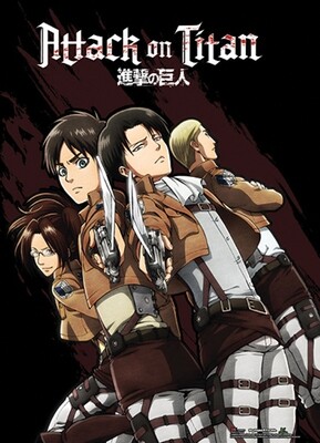 Attack On Titan | Eren, Levi, Hange, & Reiner | Wall Scroll