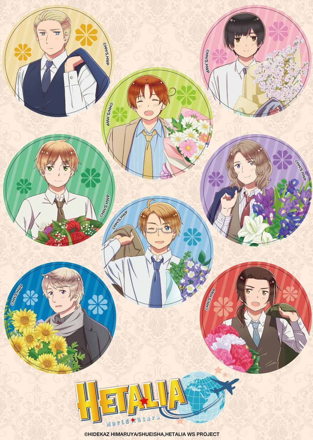 Hetalia: World Stars | Character - Flower | Sticker Set