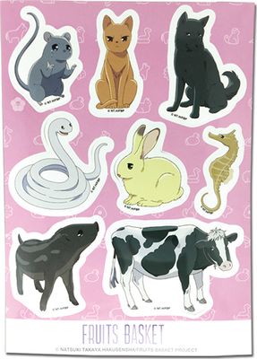 Fruits Basket (2019) | Main Characters (Zodiac Animal Forms) | 8-Pc Sticker Set