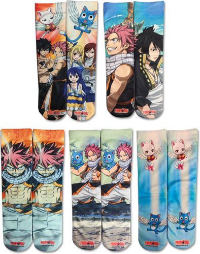 Fairy Tail | Main Characters | 5-Pk Sublimation Socks