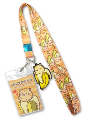 Bananya | Tabby Bananya - Tabby Charm | Orange Lanyard