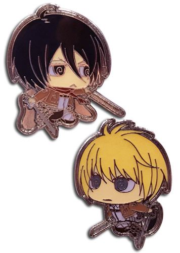 Attack On Titan - S2 | Mikasa & Armin (Chibi) | 2-Pc Pinsart Pin Set Attack On Titan - S2 | Mikasa & Armin (Chibi) | 2-Pc Pinsart Pin Set