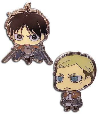 Attack On Titan - S2 | Eren & Erwin (Chibi) | 2-Pc Pinsart Pin Set