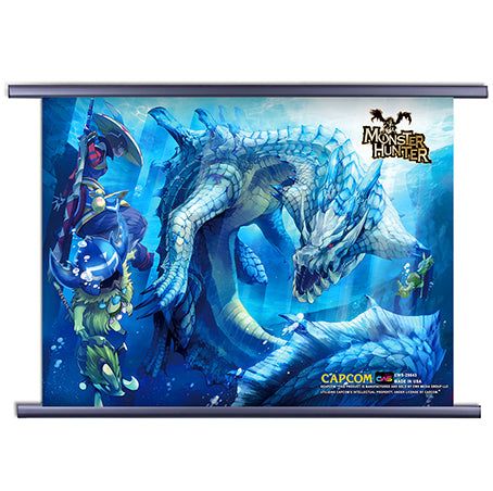 Monster Hunter | Characters - Fighting An Underwater Monster | Wall Scroll