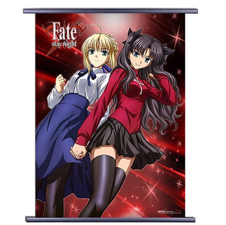 Fate Stay Night | Artoria Pendragon (Saber Form) & Rin | Wall Scroll