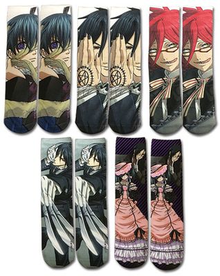Black Butler | Main Characters | 5-Pk Sublimation Socks