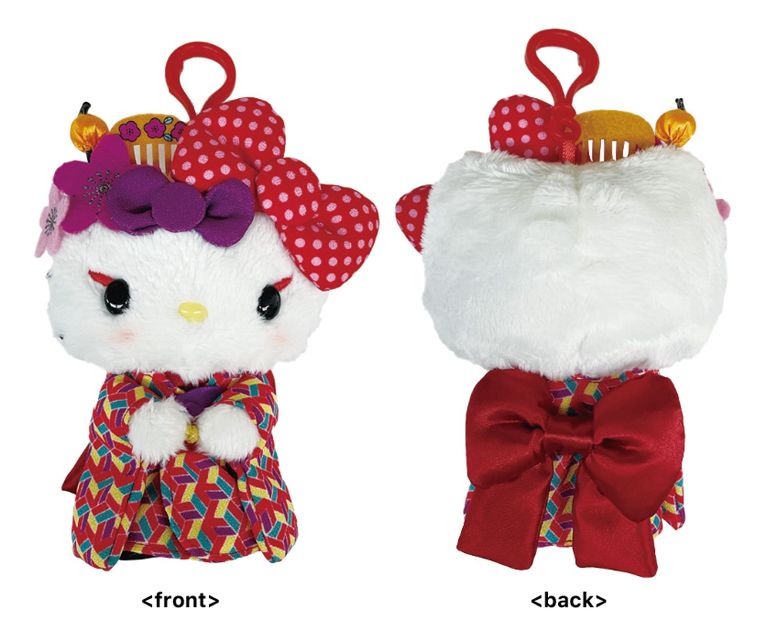 Hello Kitty | Hello Kitty - Geometric Yukata | Sitting Plush Keychain