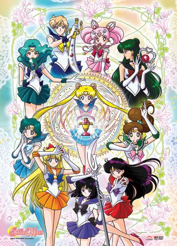 Sailor Moon | Sailor Soldiers - Floral Background | Wall Scroll
