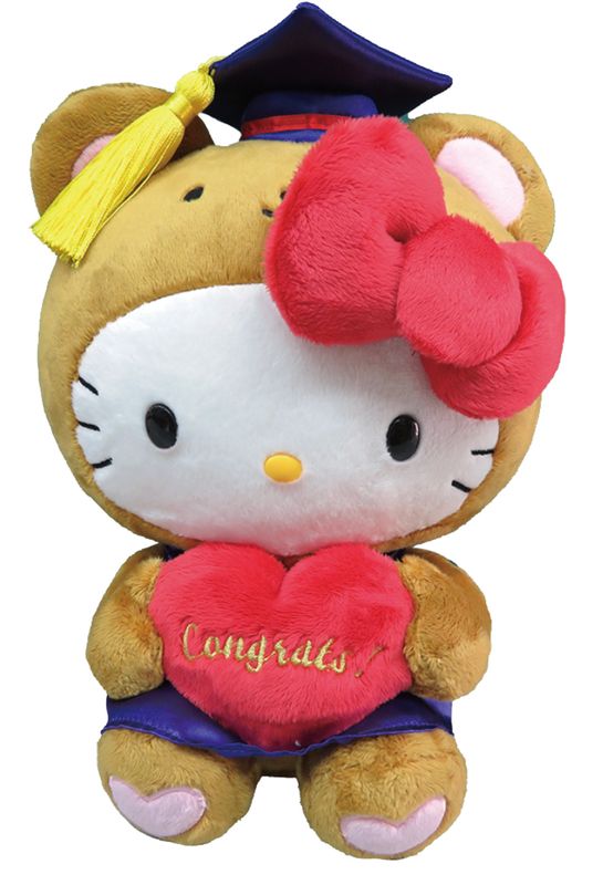 Hello Kitty - 10 In Plush Brown Bear Graduation Kt