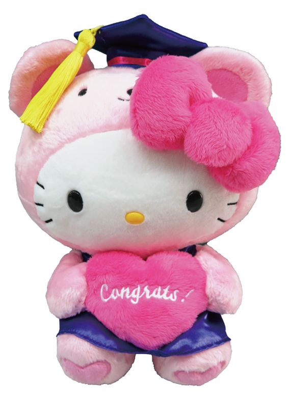 Hello Kitty - 10 In Plush Pink Bear Graduation Kt