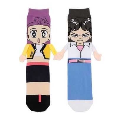 KPop Demon Hunters | Rumi & Jinu - Holding Hands | Women's Magnetic Crew Socks