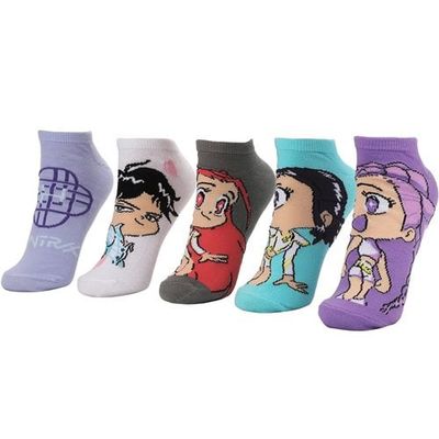 KPop Demon Hunters | Main Characters (Chibi) | 5-Pair Women's Ankle Sock Set