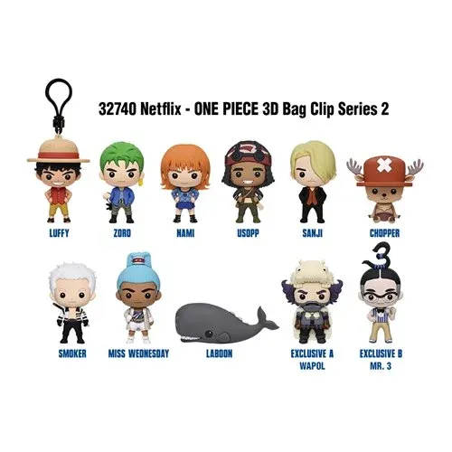 One Piece | Main Characters - Live Action Series 2 | 3D Foam Bag Clip Blind Box