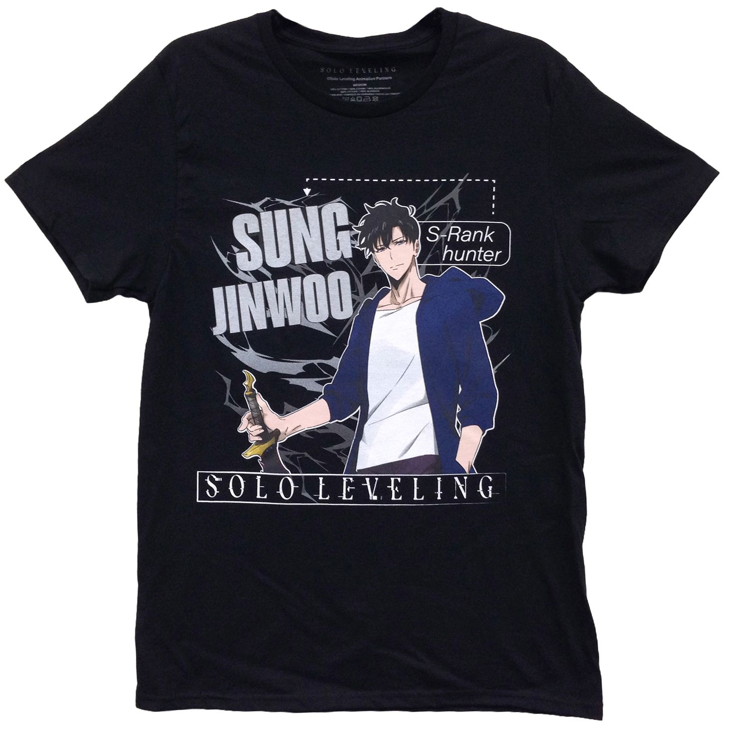 Solo Leveling | Sung Jinwoo - Wielding His Dagger | Black T-Shirt