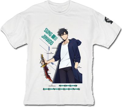 Solo Leveling | Sung Jinwoo - Wielding His Dagger | White T-Shirt