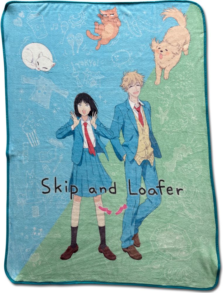 Skip And Loafer - Key Visual Mitsumi And Shima Throw Blanket