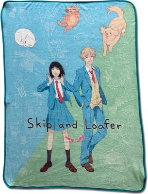 Skip And Loafer - Key Visual Mitsumi And Shima Throw Blanket