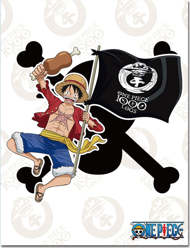 One Piece - 1000Th Epeisode Celebration Luffy White Sublimation Throw Blanket