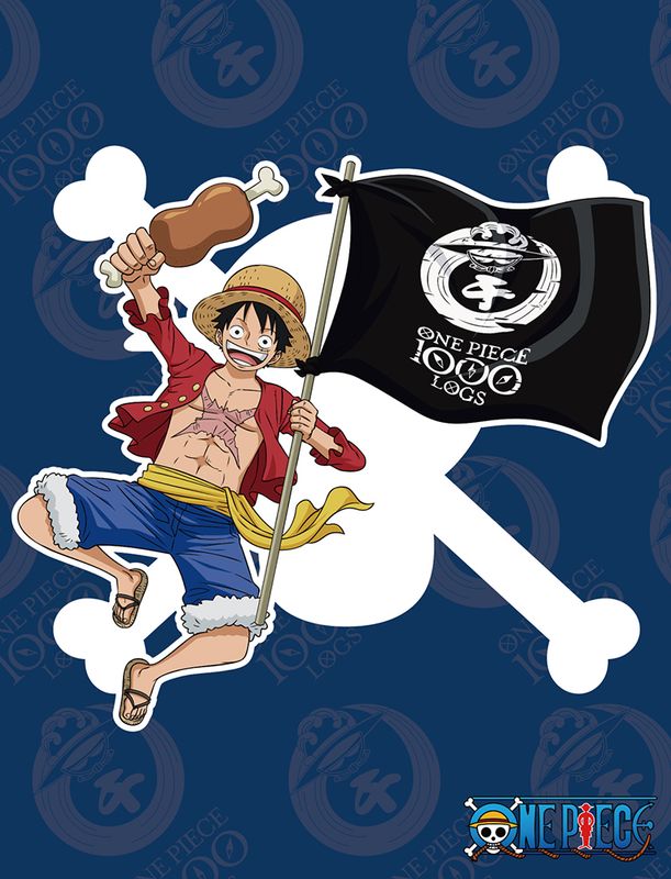 One Piece - 1000Th Episode Celebration Luffy Navy Sublimation Throw Blanket
