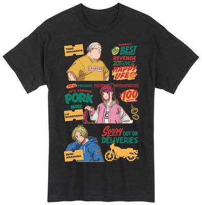 Sakamoto Days - Character With Store Graphic Black T-Shirt S
