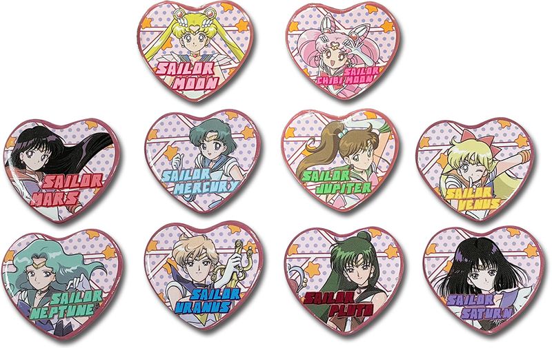 Sailor Moon S - Main Character Comic Style Heart Sharp Button 1.5'' Set 50Pcs (10 Styles)