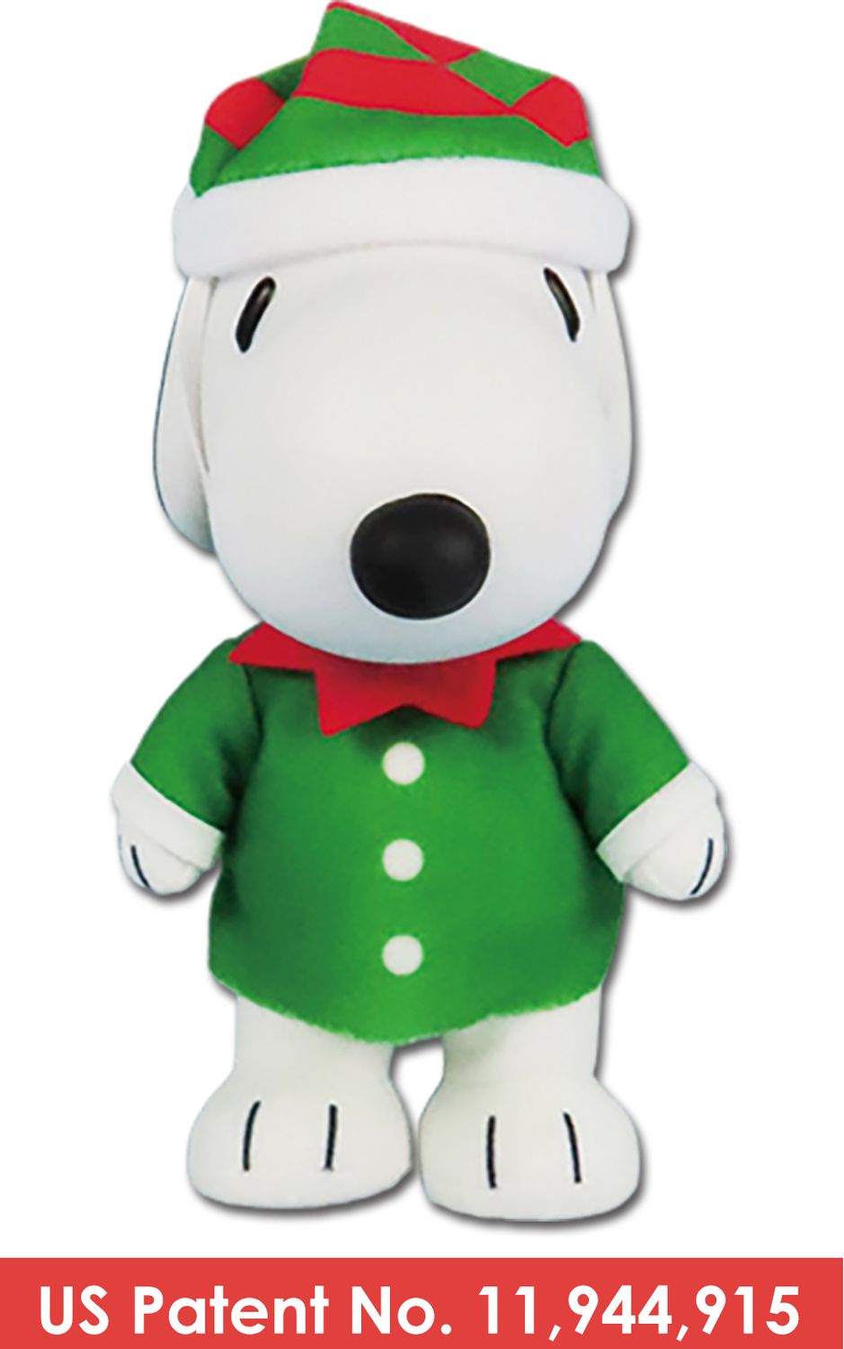 Peanuts - Snoopy Holiday Elf Costume Vinyl Figurekey Plush 4.5'' H