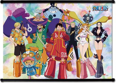 One Piece - Future Island Egghead Group Wall Scroll