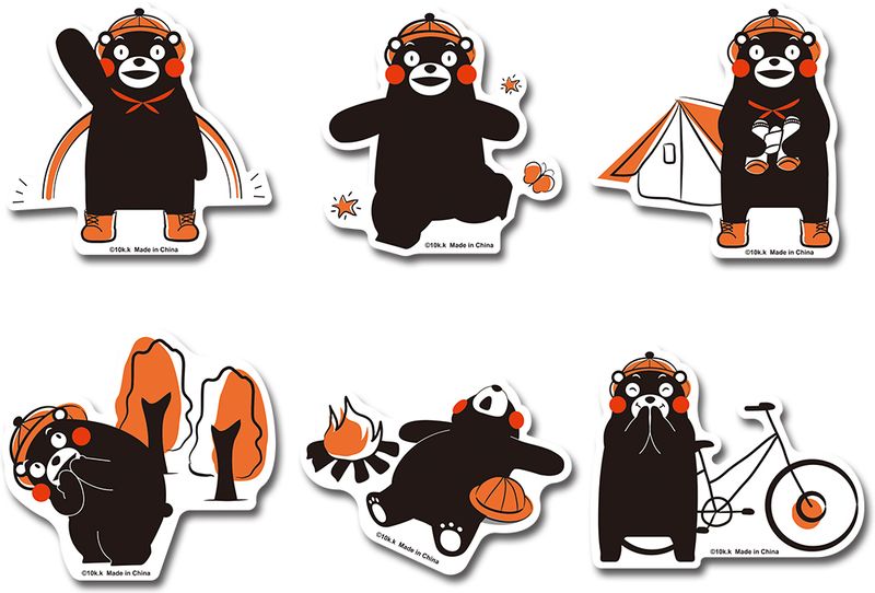 Kumamon -Camping Goes Kumamon Die-Cut Sticker