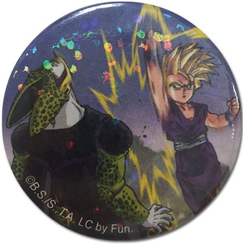 Dragon Ball Z - Cell & Gohan Glitter Button