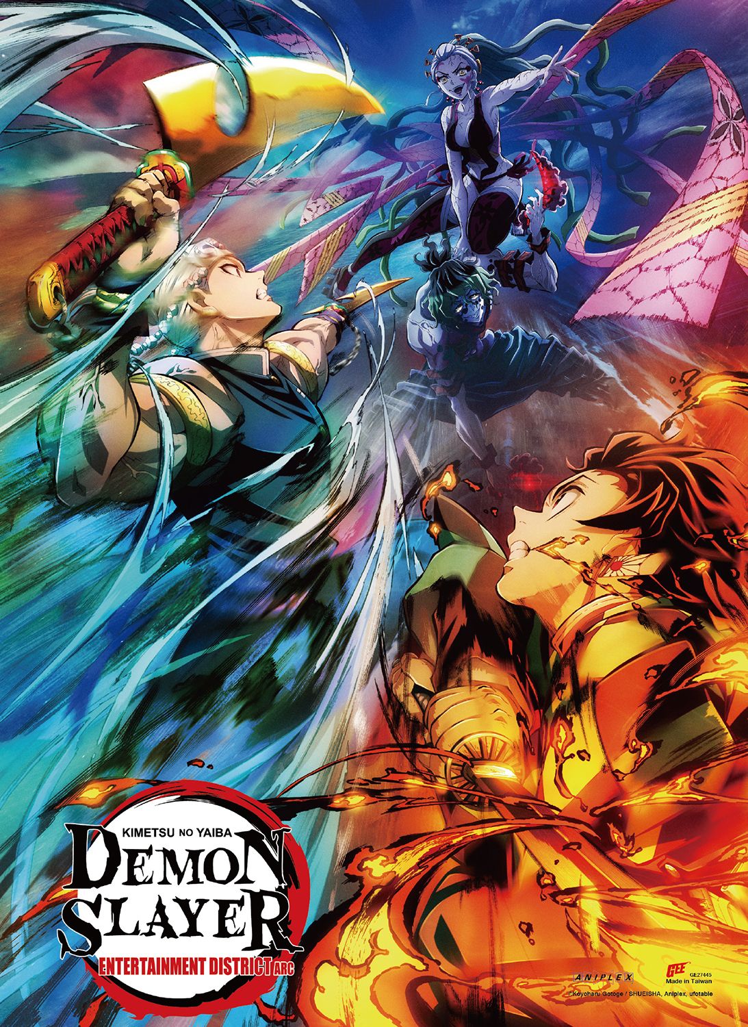 Demon Slayer Tv2 - Entertainment District Arc Tengen Uzui & Tanjiro Kamado Wall Scroll