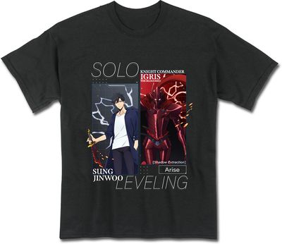 Solo Leveling - Sung Jinwoo & Igris Stand Art Black Men'S T-Shirt S