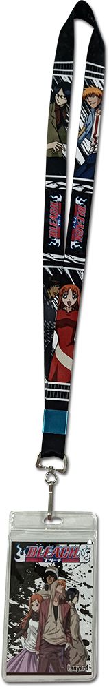 Bleach - Group Black & White Background Lanyard
