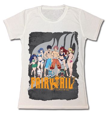 Fairy Tail - Beach Group Dye Sublimation Jr. T-Shirt L