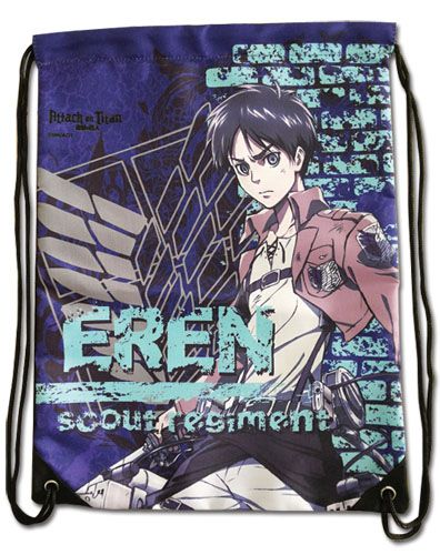 Attack On Titan - Eren Violet Drawstring Bag
