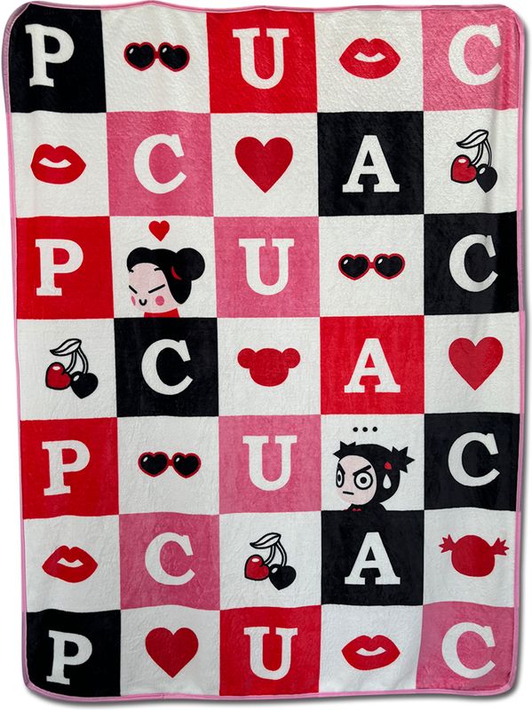 Pucca - Checkered Design Throw Blanket