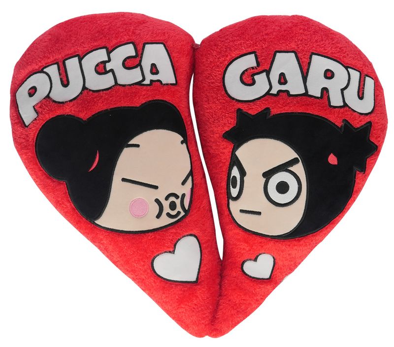 Pucca - Pucca & Garu Heart Shaped Pillow 15.5''H