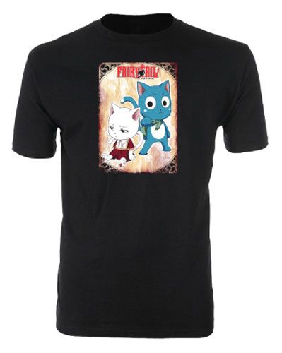 Fairy Tail - Happy & Carla Men'S Screen Print T-Shirt Xl