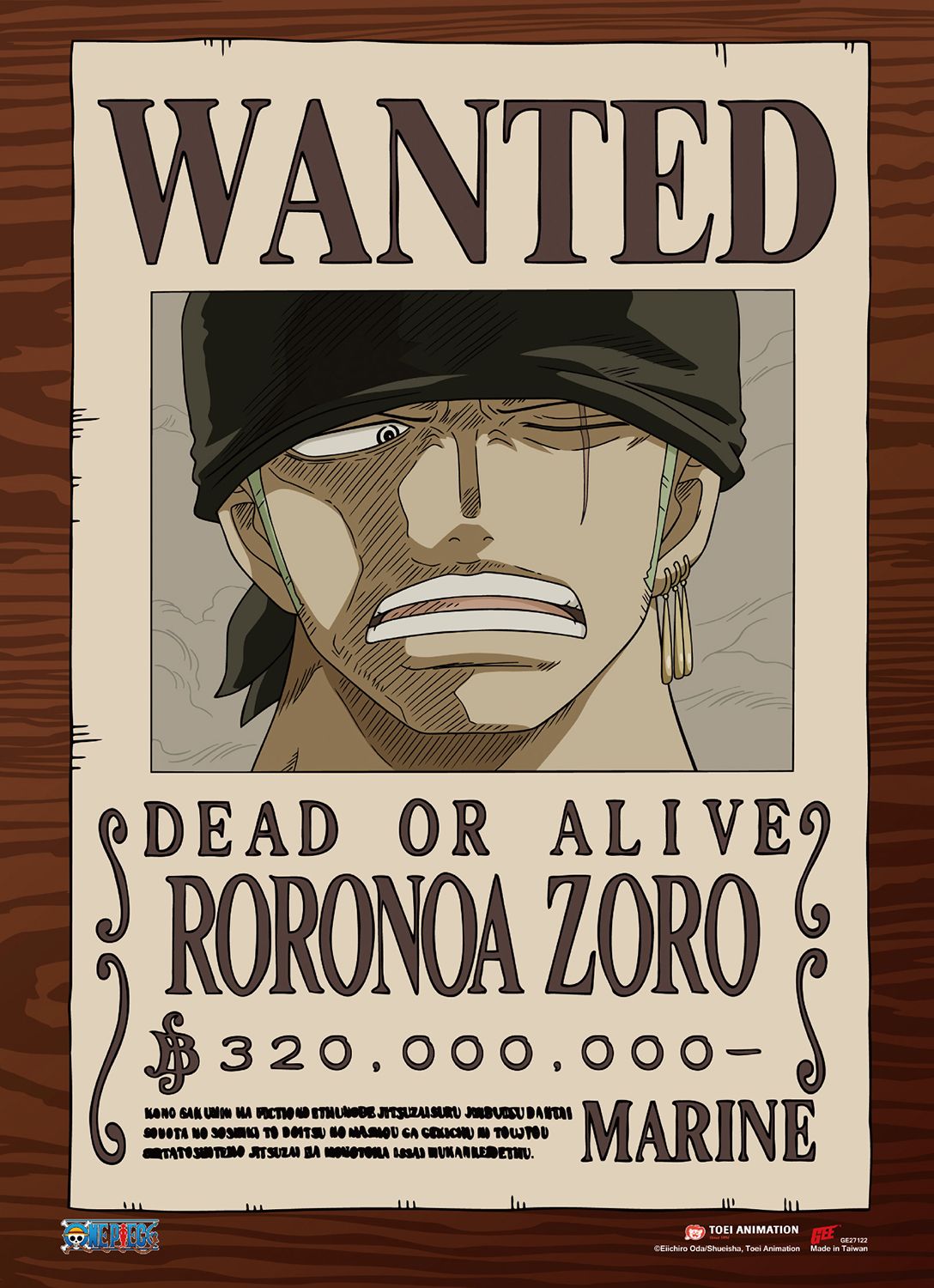One Piece - Wanted Posters Zoro Wall Scroll
