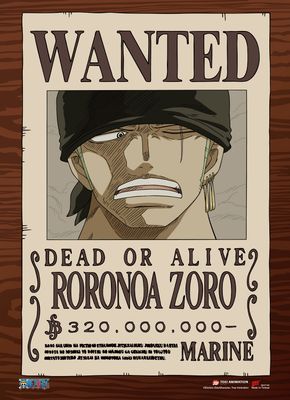 One Piece - Wanted Posters Zoro Wall Scroll