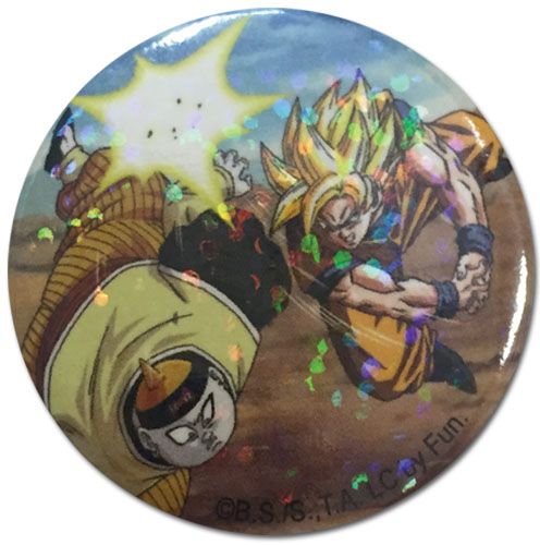 Dragon Ball Z - Android 19 & Goku Glitter Button